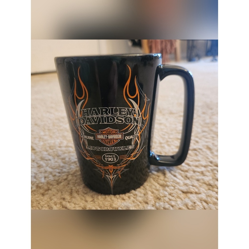 Harley‎ Davidson Black Mug Fire Flames 1903